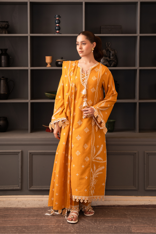 3 Piece - Embroidered Khaddar - V7 - 02