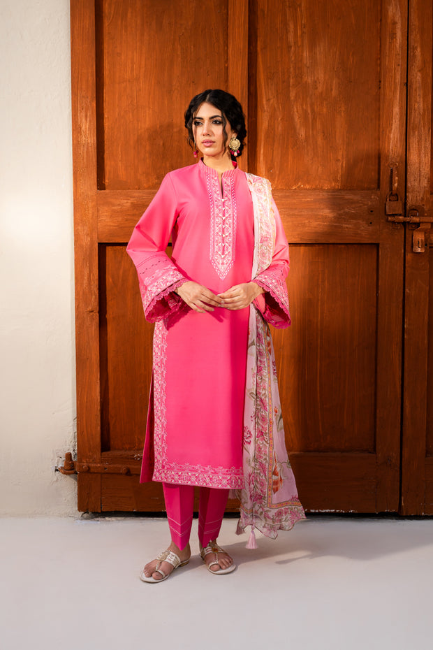 3 Piece - Embroidered Lawn Suit - Zebaish